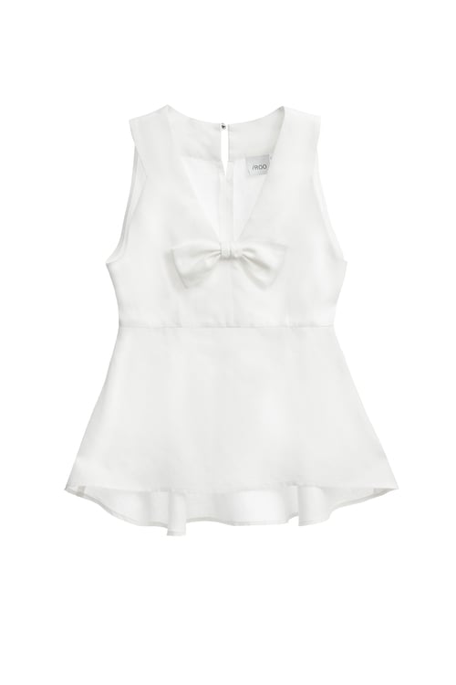 Front Bow Detail Linen Vest,bows